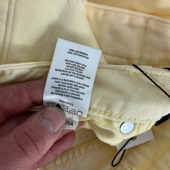 VIGOSS Marley Mid Rise Distressed Denim Shorts Yellow Size 27 - Picture 5 of 5